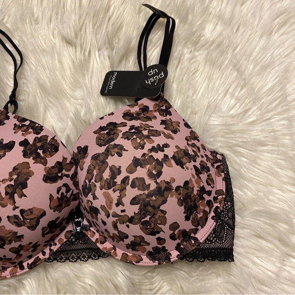 Modern Movement 32D Bra Push Up Underwire Back Closure Abstract Leopard NEW - Picture 2 of 8
